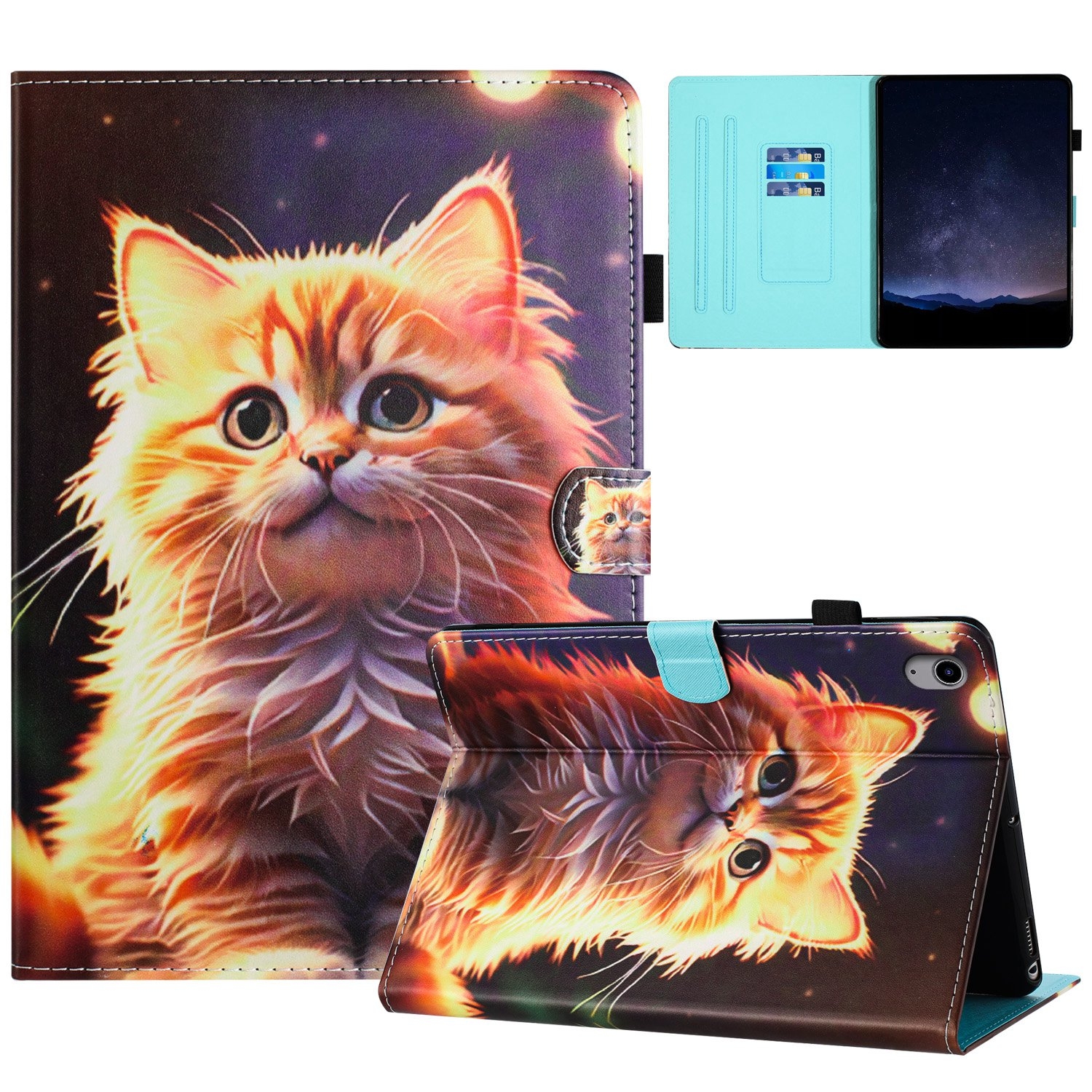 For iPad mini 6 / mini 2024 Painted Litchi Leather Sewing Smart Tablet Case(Gold Cat) For iPad mini 6 / mini 2024 Painted Litchi Leather Sewing Smart Tablet Case(Gold Cat)
