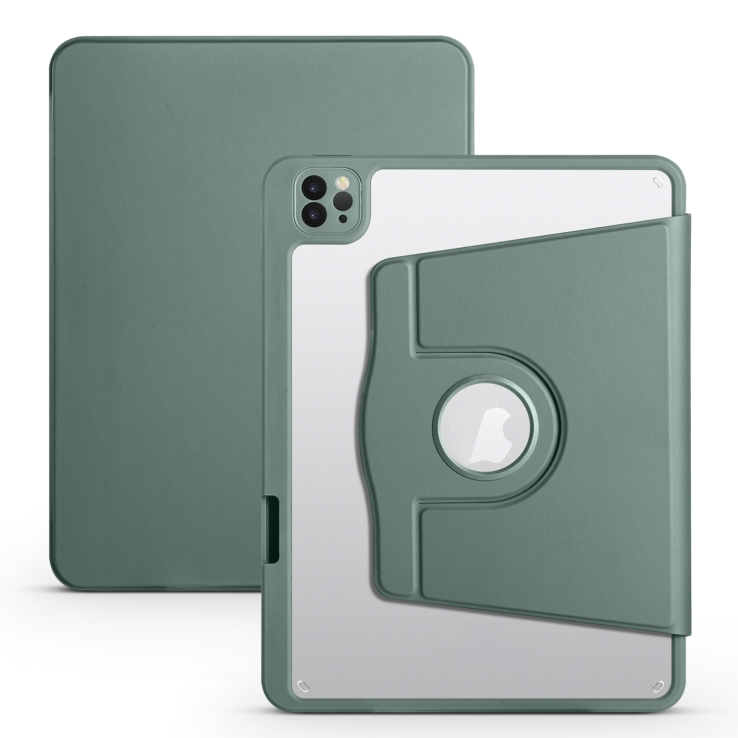For iPad Air 13 2024 Acrylic 360 Degree Rotation Holder Leather Tablet Case(Pine Green) For iPad Air 13 2024 Acrylic 360 Degree Rotation Holder Leather Tablet Case(Pine Green)