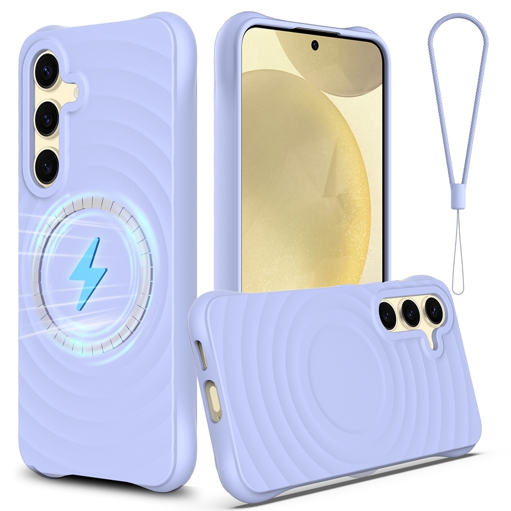 For Samsung Galaxy S23 FE 5G Wave Texture MagSafe Magnetic Liquid Silicone Phone Case(Purple) For Samsung Galaxy S23 FE 5G Wave Texture MagSafe Magnetic Liquid Silicone Phone Case(Purple)