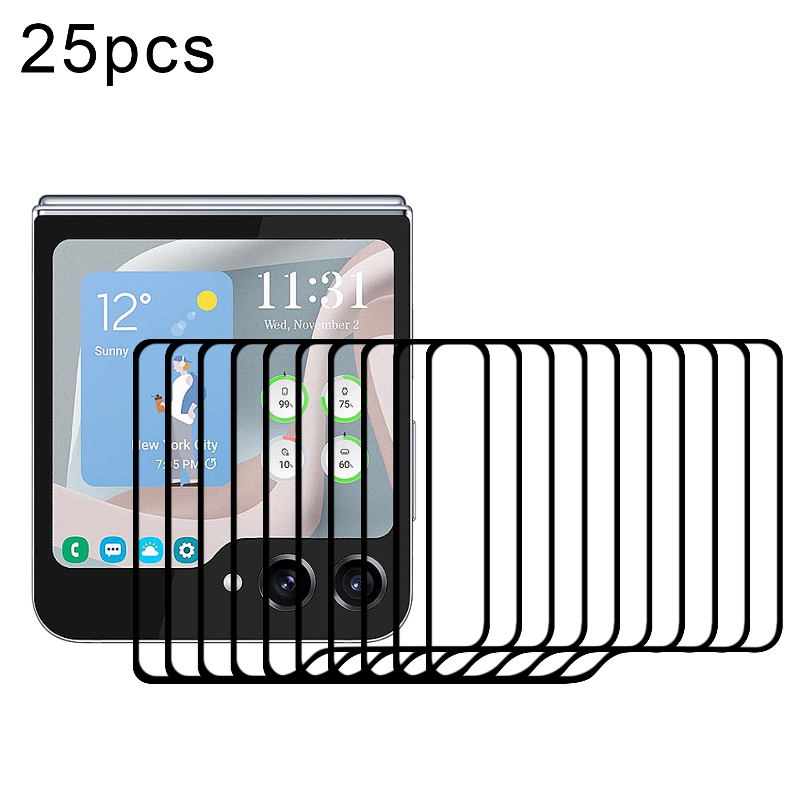 For Samsung Galaxy Z Flip6 25pcs External Small Screen Full Glue Full Cover Screen Protector For Samsung Galaxy Z Flip6 25pcs External Small Screen Full Glue Full Cover Screen Protector