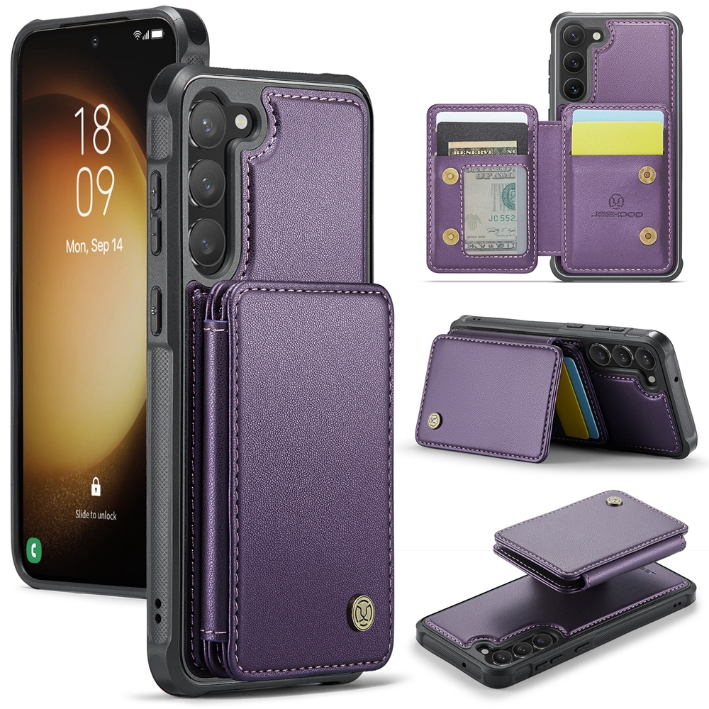 For Samsung Galaxy S23+ 5G JEEHOOD J05 Business Magnetic Style RFID Leather Phone Case(Purple) For Samsung Galaxy S23+ 5G JEEHOOD J05 Business Magnetic Style RFID Leather Phone Case(Purple)