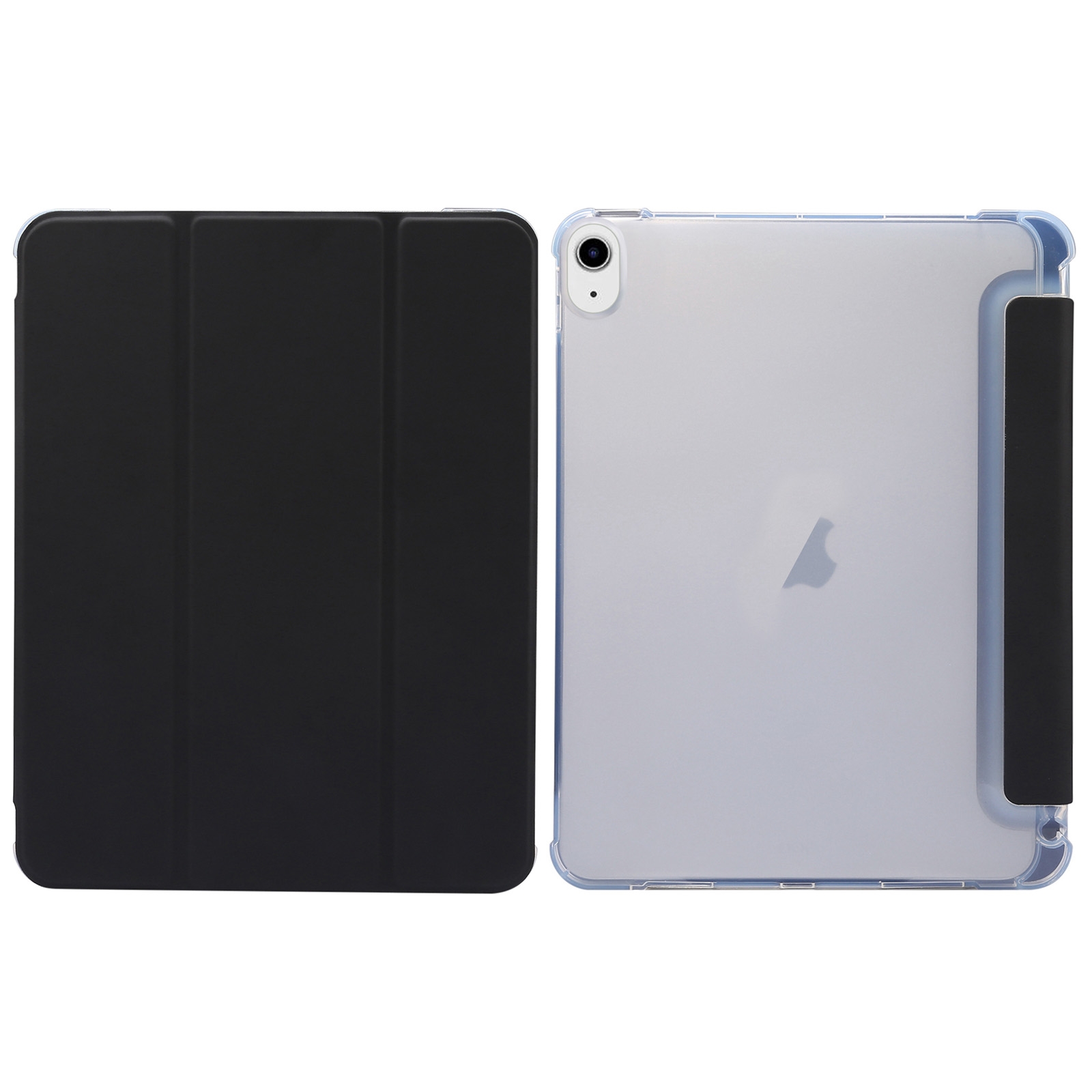 For iPad Air 11 2024 3-folding Electric Pressed Skin Texture Leather Tablet Case(Black) For iPad Air 11 2024 3-folding Electric Pressed Skin Texture Leather Tablet Case(Black)