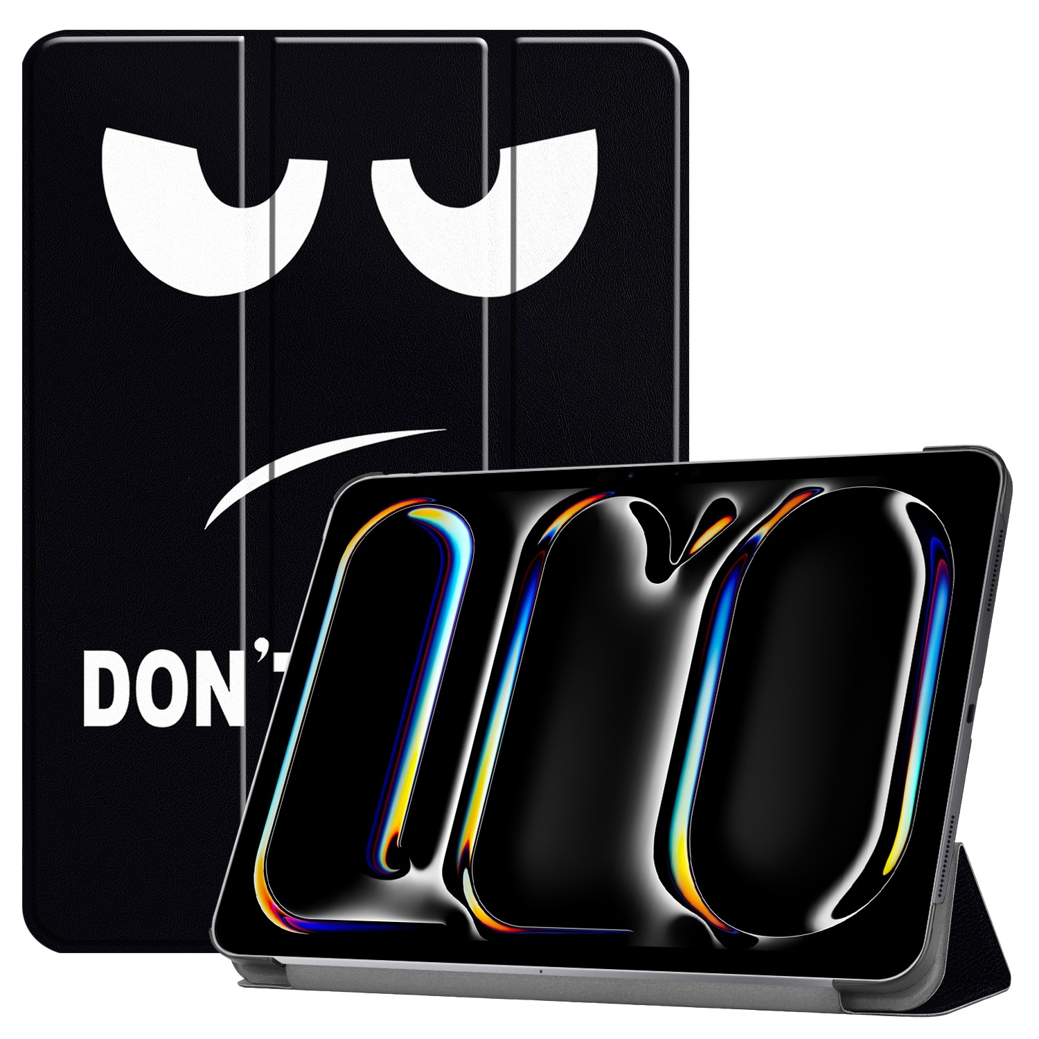 For iPad Pro 13 2024 Custer Painted 3-Fold Holder Smart Leather Tablet Case(Big Eyes ME) For iPad Pro 13 2024 Custer Painted 3-Fold Holder Smart Leather Tablet Case(Big Eyes ME)