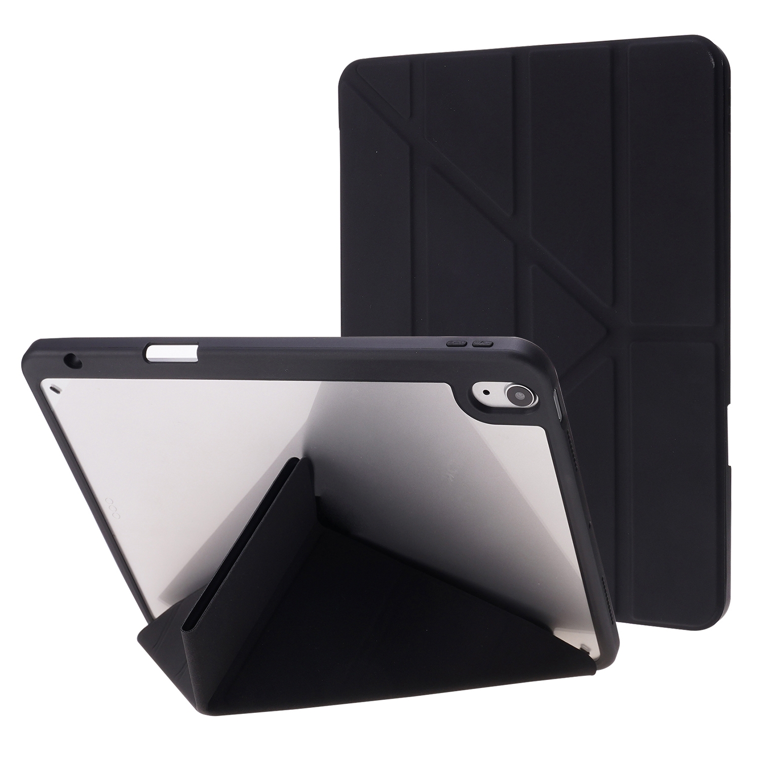 For iPad Air 11 2024 Deformation Transparent Acrylic Leather Tablet Case(Black) For iPad Air 11 2024 Deformation Transparent Acrylic Leather Tablet Case(Black)