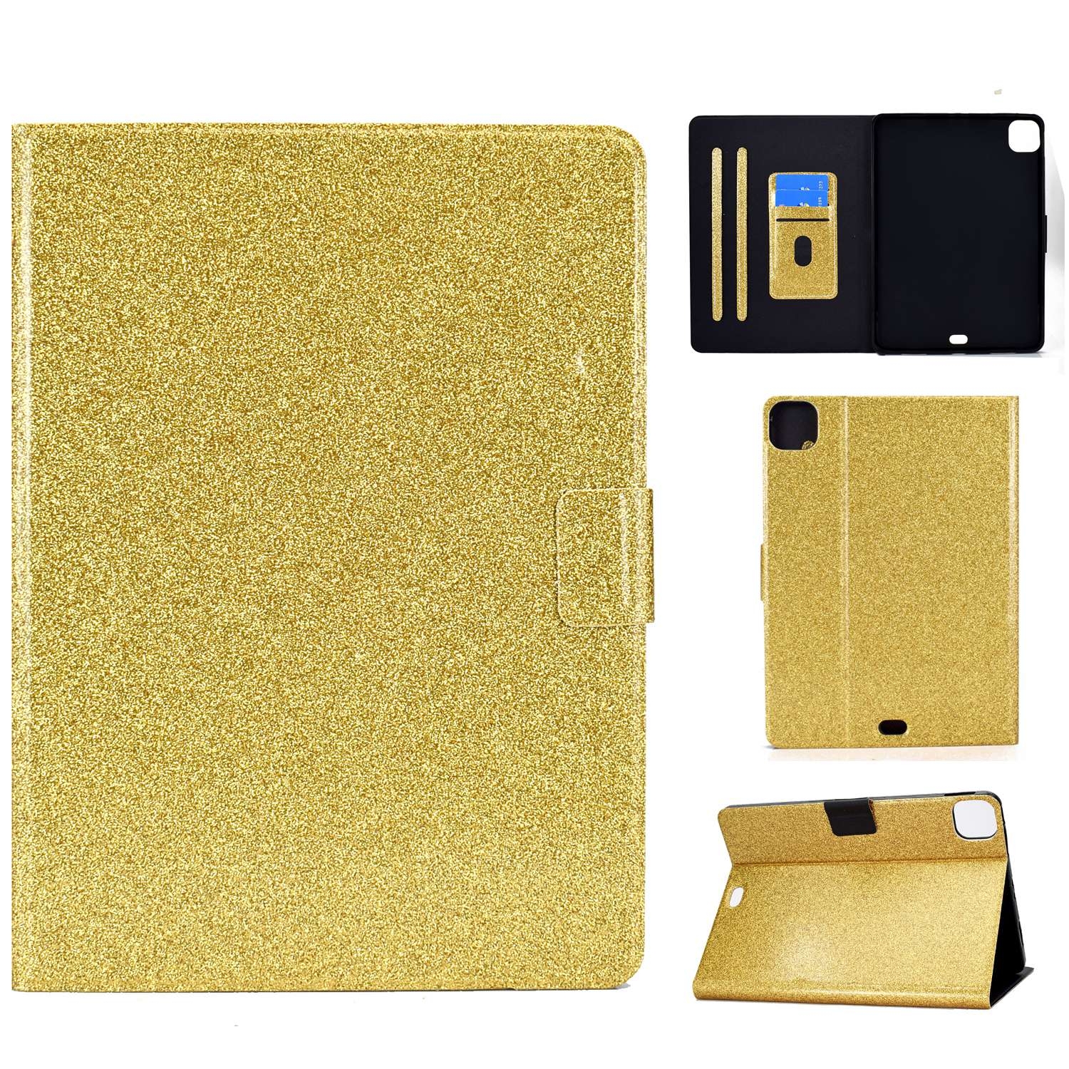 For iPad Pro 11 2024 Varnish Glitter Powder Smart Leather Tablet Case(Yellow) For iPad Pro 11 2024 Varnish Glitter Powder Smart Leather Tablet Case(Yellow)