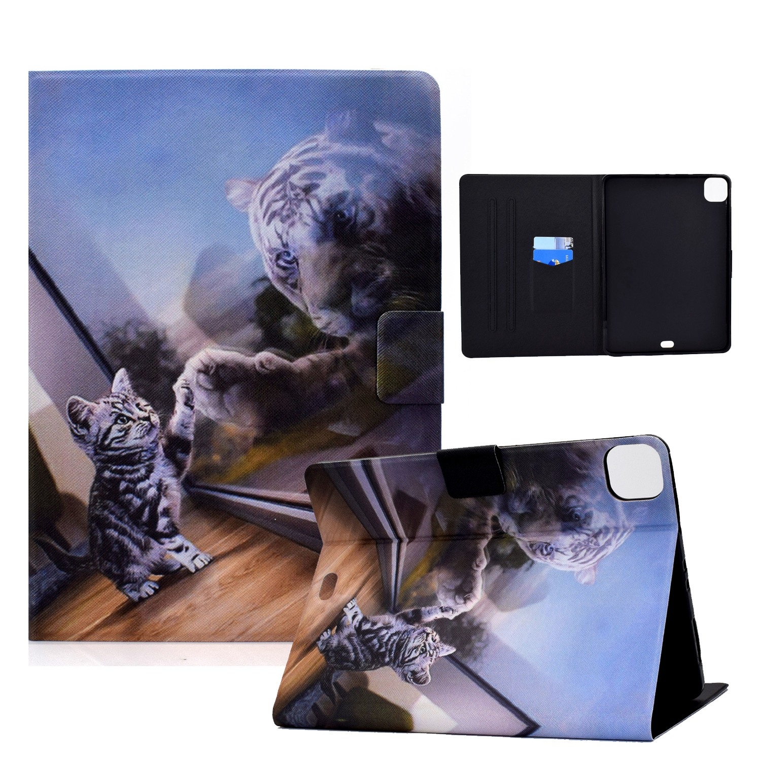 For iPad Pro 11 2024 Voltage Colored Drawing Smart Leather Tablet Case(Cat and Tiger) For iPad Pro 11 2024 Voltage Colored Drawing Smart Leather Tablet Case(Cat and Tiger)