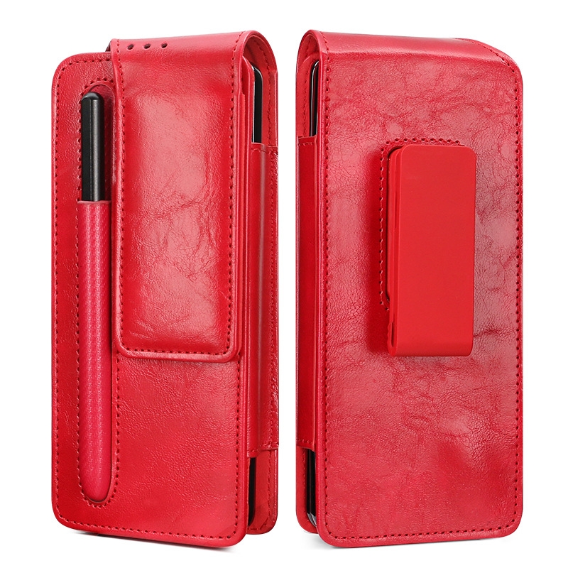 For Samsung Galaxy Z Fold5/Fold4/Fold3 Business Back Clip Leather Phone Bag, Without Pen(Red) For Samsung Galaxy Z Fold5/Fold4/Fold3 Business Back Clip Leather Phone Bag, Without Pen(Red)
