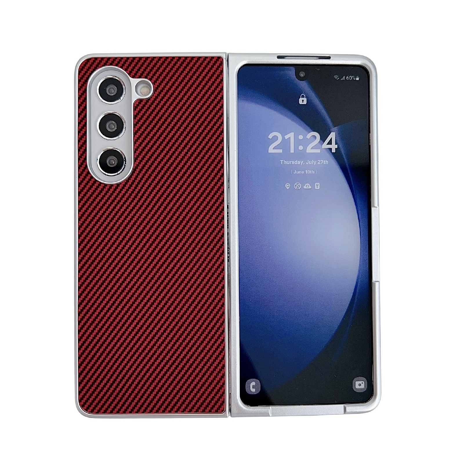 For Samsung Galaxy Z Fold5 Kevlar Carbon Fiber Ultra-thin Shockproof Phone Case(Red) For Samsung Galaxy Z Fold5 Kevlar Carbon Fiber Ultra-thin Shockproof Phone Case(Red)