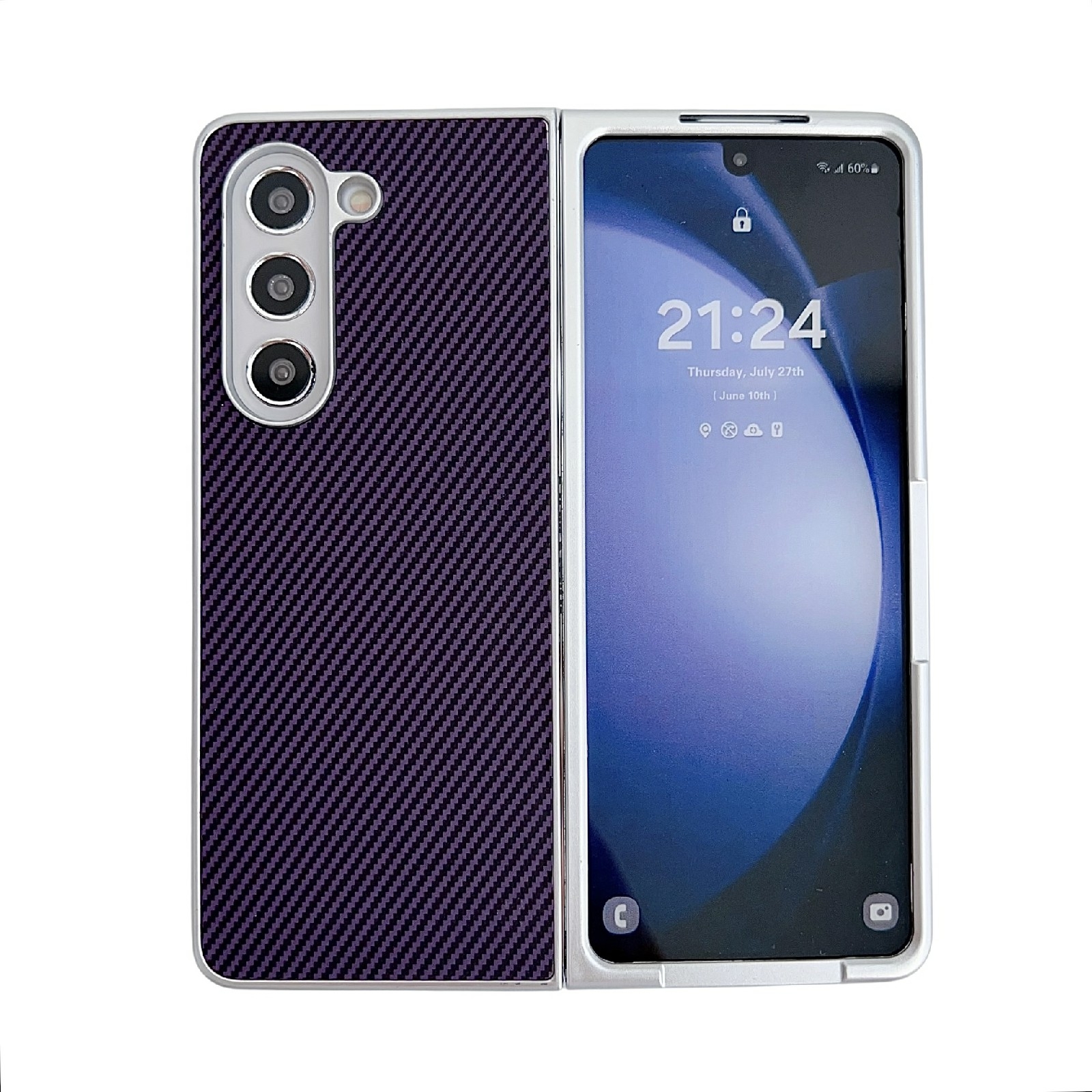 For Samsung Galaxy Z Fold6 Kevlar Carbon Fiber Ultra-thin Shockproof Phone Case(Purple) For Samsung Galaxy Z Fold6 Kevlar Carbon Fiber Ultra-thin Shockproof Phone Case(Purple)