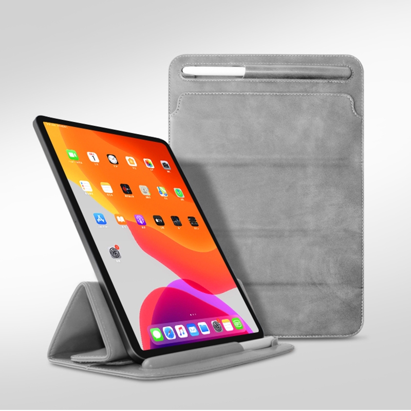 For iPad Pro 12.9 (2020) / (2018) Mutural Liner Bag PU Leather Tablet Case with Holder & Pen Slot(Grey) For iPad Pro 12.9 (2020) / (2018) Mutural Liner Bag PU Leather Tablet Case with Holder & Pen Slot(Grey)