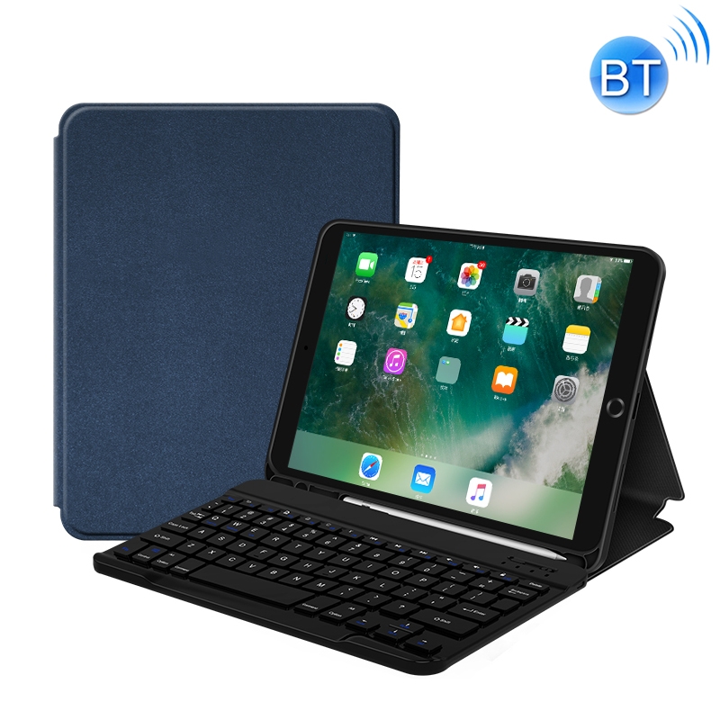 For iPad Air / Air 2 / Pro 9.7 inch (2017) / 9.7 (2018) / 9.7 (2017) Mutural Bojue Series Wireless Bluetooth Keyboard Leather Tablet Case with Holder & Pen Slot(Blue)