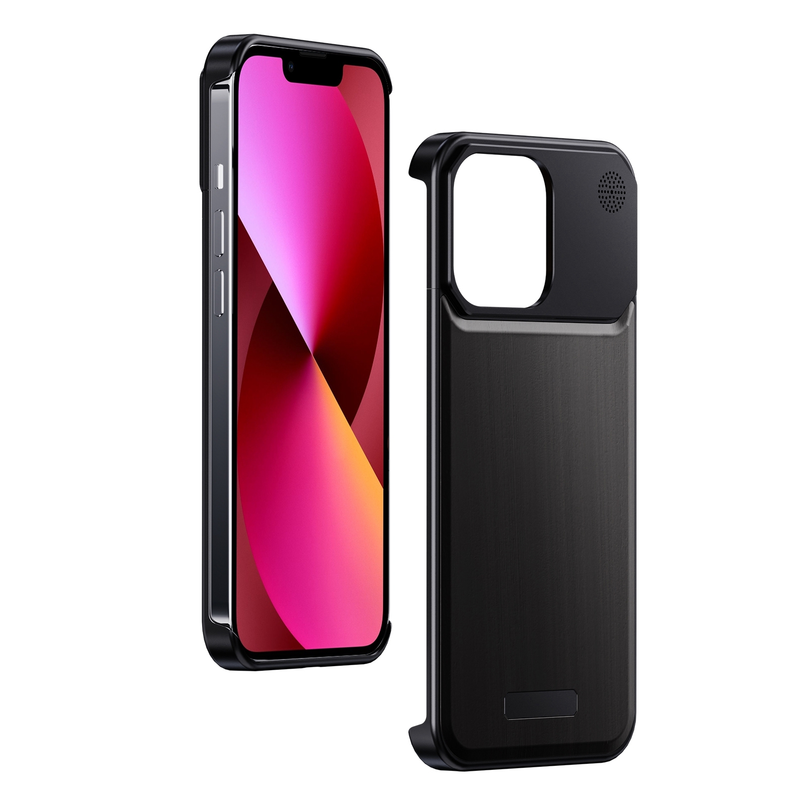 For iPhone 13 Aluminum Alloy Aromatherapy Wood Grain Phone Case(Black) For iPhone 13 Aluminum Alloy Aromatherapy Wood Grain Phone Case(Black)