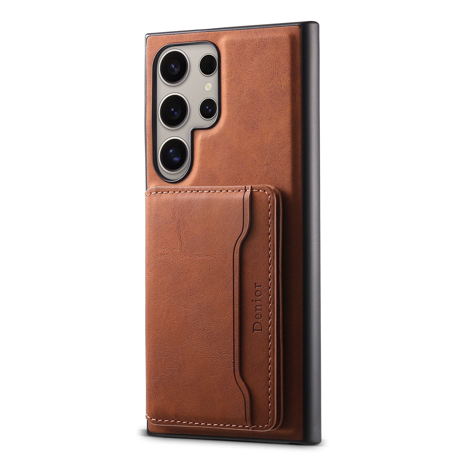 For Samsung Galaxy S23 Ultra 5G Denior D13 Retro Texture Leather MagSafe Card Bag Phone Case(Brown) For Samsung Galaxy S23 Ultra 5G Denior D13 Retro Texture Leather MagSafe Card Bag Phone Case(Brown)