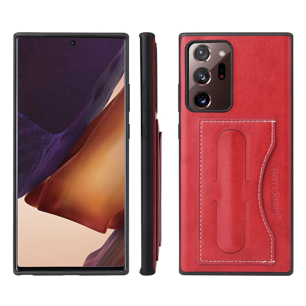 For Samsung Galaxy Note20 Fierre Shann Full Coverage Protective Leather Case with Holder & Card Slot(Red) For Samsung Galaxy Note20 Fierre Shann Full Coverage Protective Leather Case with Holder & Card Slot(Red)