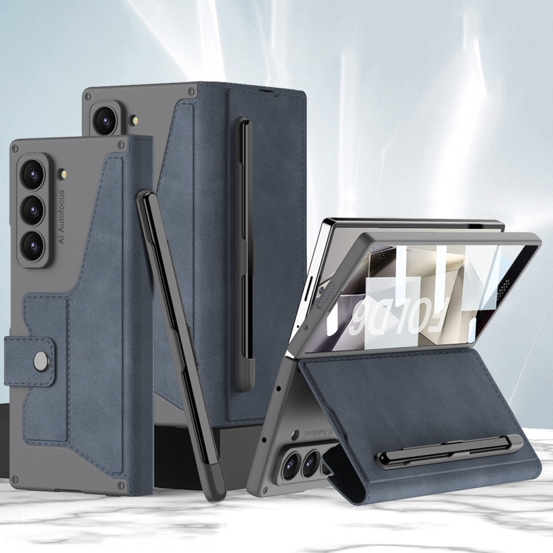 For Samsung Galaxy Z Fold6 GKK Integrated Armor Flip Leather Case with Pen Slot, Stylus Not Included(Grey) For Samsung Galaxy Z Fold6 GKK Integrated Armor Flip Leather Case with Pen Slot, Stylus Not Included(Grey)