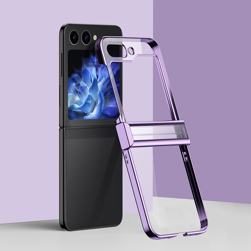 For Samsung Galaxy Z Flip6 Three Parts 6D Electroplating PC Shockproof Phone Case(Purple) For Samsung Galaxy Z Flip6 Three Parts 6D Electroplating PC Shockproof Phone Case(Purple)