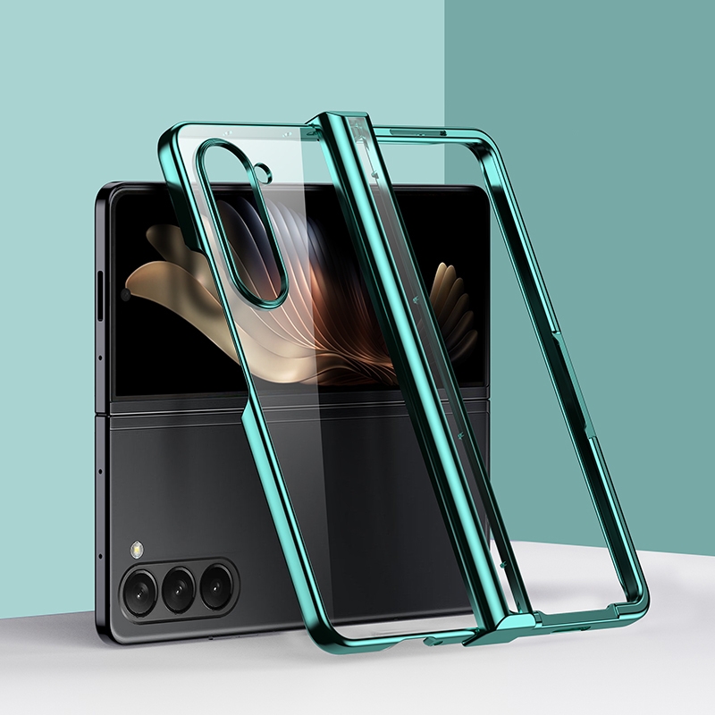 For Samsung Galaxy Z Fold6 Three Parts 6D Electroplating PC Shockproof Phone Case(Green) For Samsung Galaxy Z Fold6 Three Parts 6D Electroplating PC Shockproof Phone Case(Green)