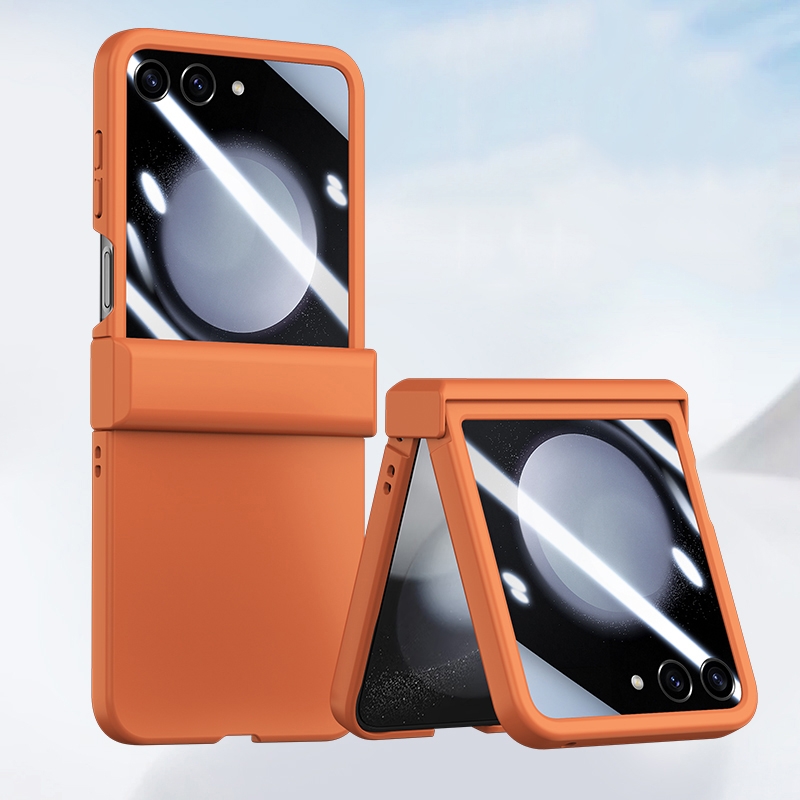 For Samsung Galaxy Z Flip6 Three Parts Integrated PC Skin Feel Shockproof Phone Case(Flaming Orange) For Samsung Galaxy Z Flip6 Three Parts Integrated PC Skin Feel Shockproof Phone Case(Flaming Orange)