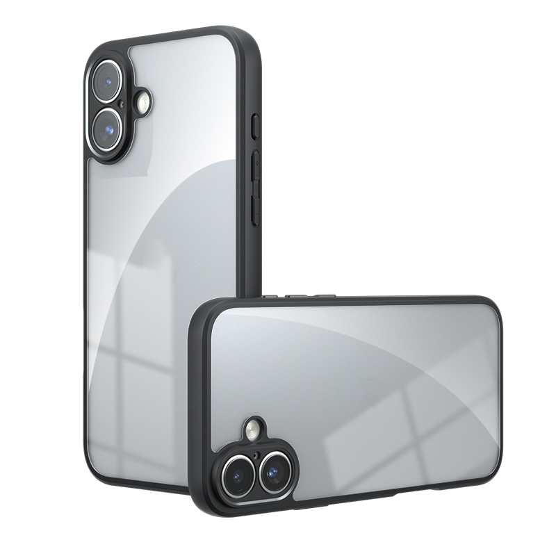 For iPhone 16 Plus Armor Precise Hole PC Hybrid TPU Phone Case(Transparent) For iPhone 16 Plus Armor Precise Hole PC Hybrid TPU Phone Case(Transparent)