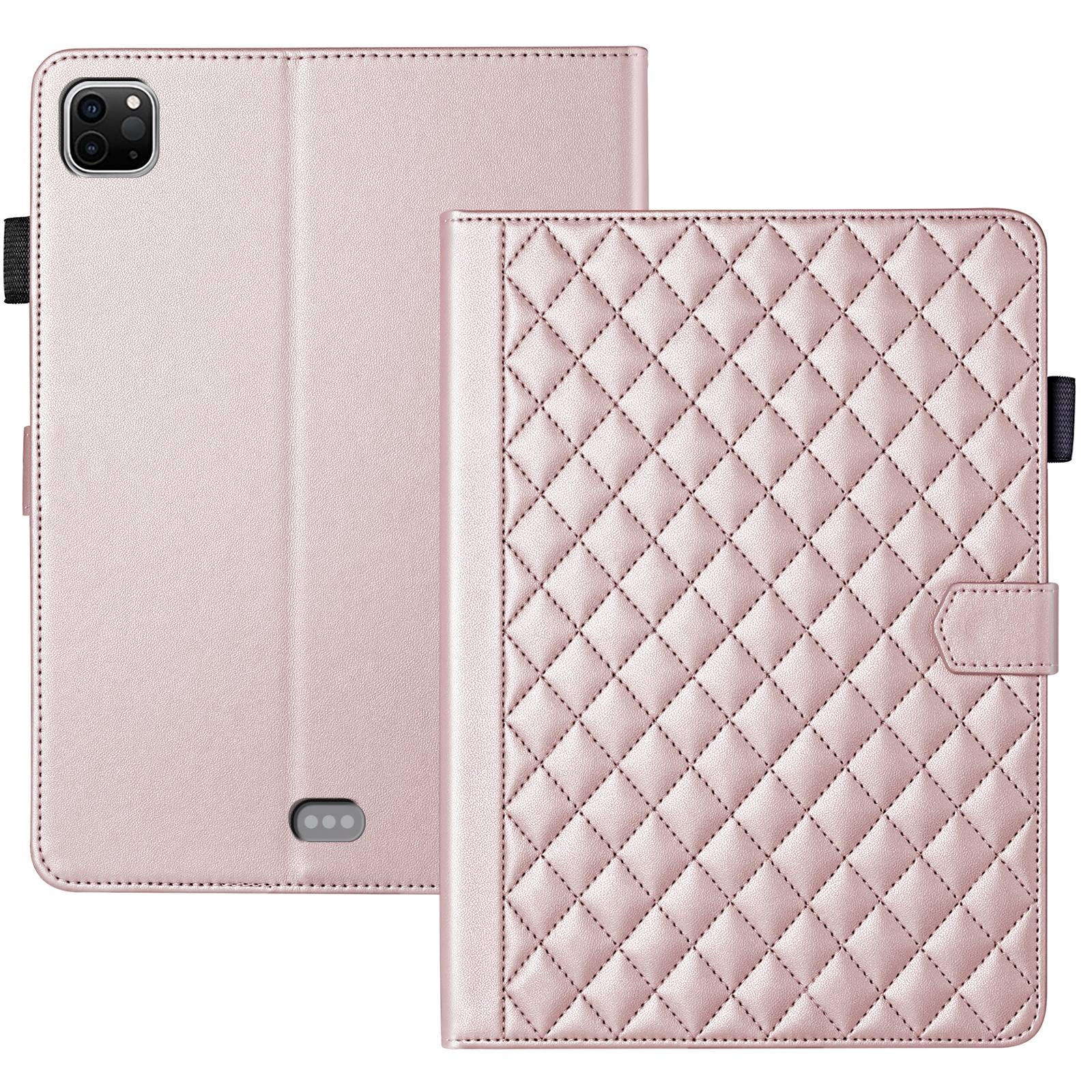 For iPad Pro 12.9 2022 / 2021 / 2020 Rhombus Lattice Leather Smart Tablet Case(Rose Gold) For iPad Pro 12.9 2022 / 2021 / 2020 Rhombus Lattice Leather Smart Tablet Case(Rose Gold)
