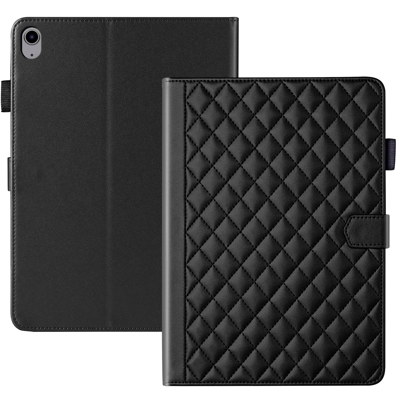For iPad 10th Gen 10.9 2022 Rhombus Lattice Leather Smart Tablet Case(Black) For iPad 10th Gen 10.9 2022 Rhombus Lattice Leather Smart Tablet Case(Black)