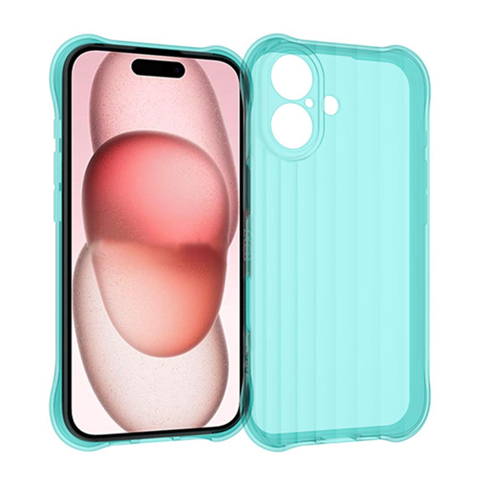 For iPhone 16 Water Ripple Fine Hole TPU Phone Case(Light Blue) For iPhone 16 Water Ripple Fine Hole TPU Phone Case(Light Blue)