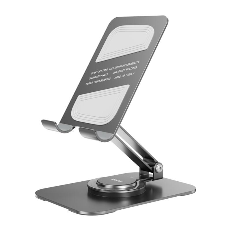 ROCK Desktop Rotating Metal Mobile Phone Holder(Grey) ROCK Desktop Rotating Metal Mobile Phone Holder(Grey)