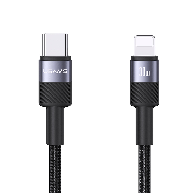 USAMS SJ729 30W USB-C/Type-C to 8 Pin Aluminum Alloy Data Cable, Length: 1.2m(Tarnish) USAMS SJ729 30W USB-C/Type-C to 8 Pin Aluminum Alloy Data Cable, Length: 1.2m(Tarnish)