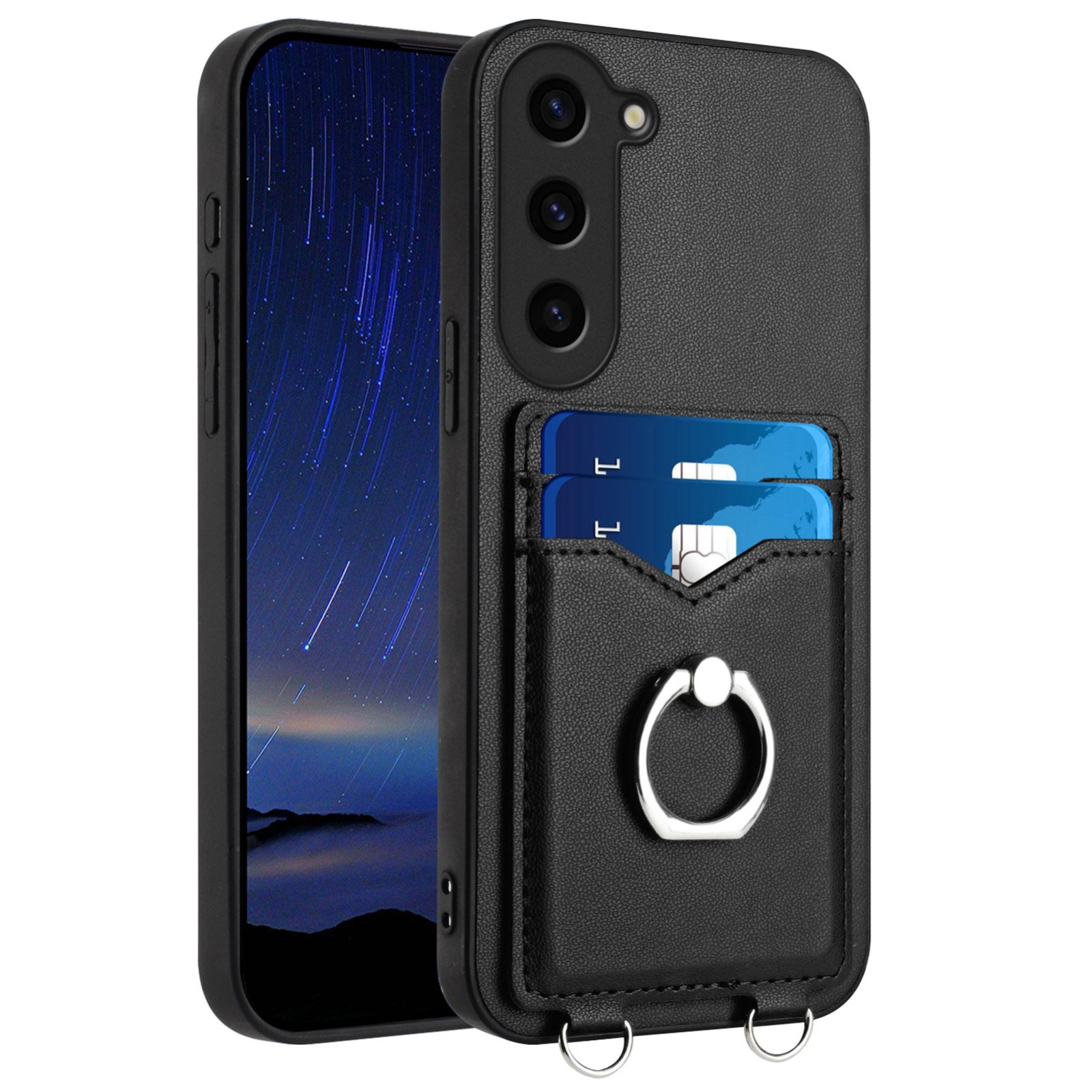 For Samsung Galaxy S23+ 5G R20 Ring Card Holder Phone Case(Black) For Samsung Galaxy S23+ 5G R20 Ring Card Holder Phone Case(Black)