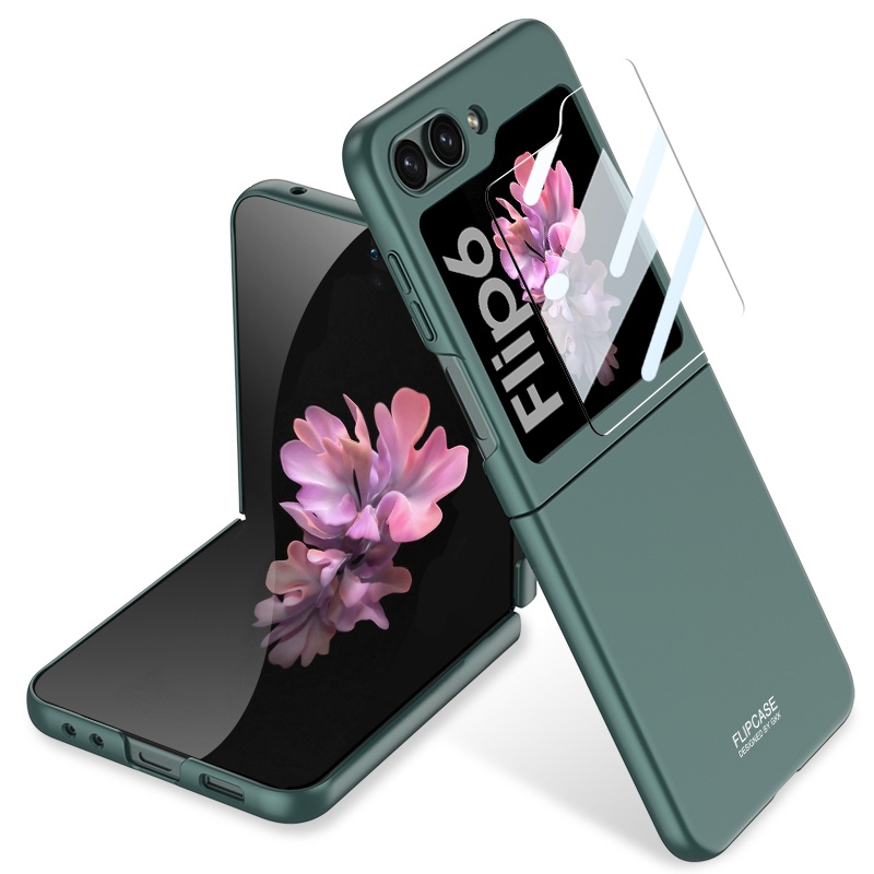 For Samsung Galaxy Z Flip6 GKK Ultra-thin Full Coverage Phone Case with Tempered Film(Dark Night Green) For Samsung Galaxy Z Flip6 GKK Ultra-thin Full Coverage Phone Case with Tempered Film(Dark Night Green)