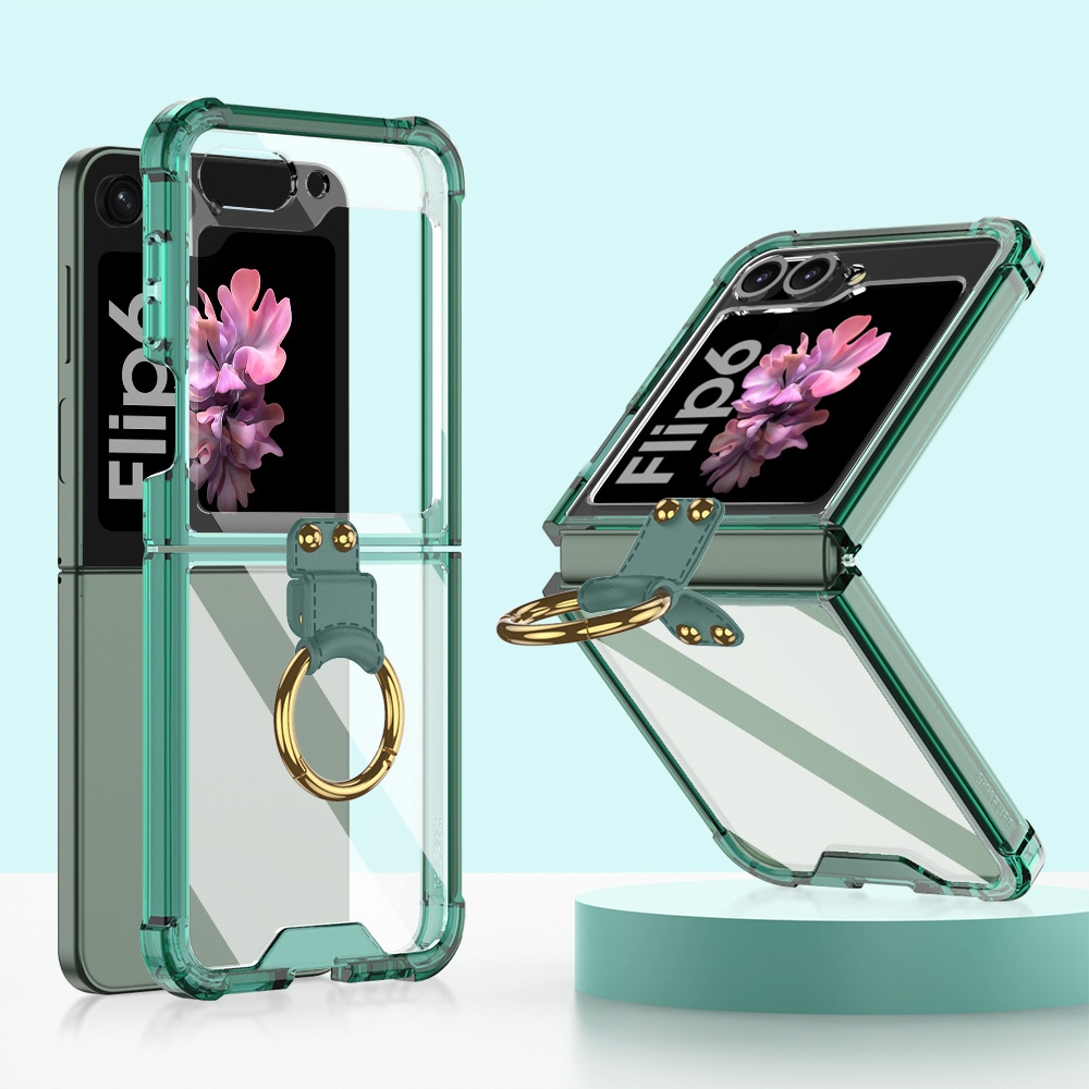 For Samsung Galaxy Z Flip6 GKK Airbag Ring Full Coverage Phone Case(Green)