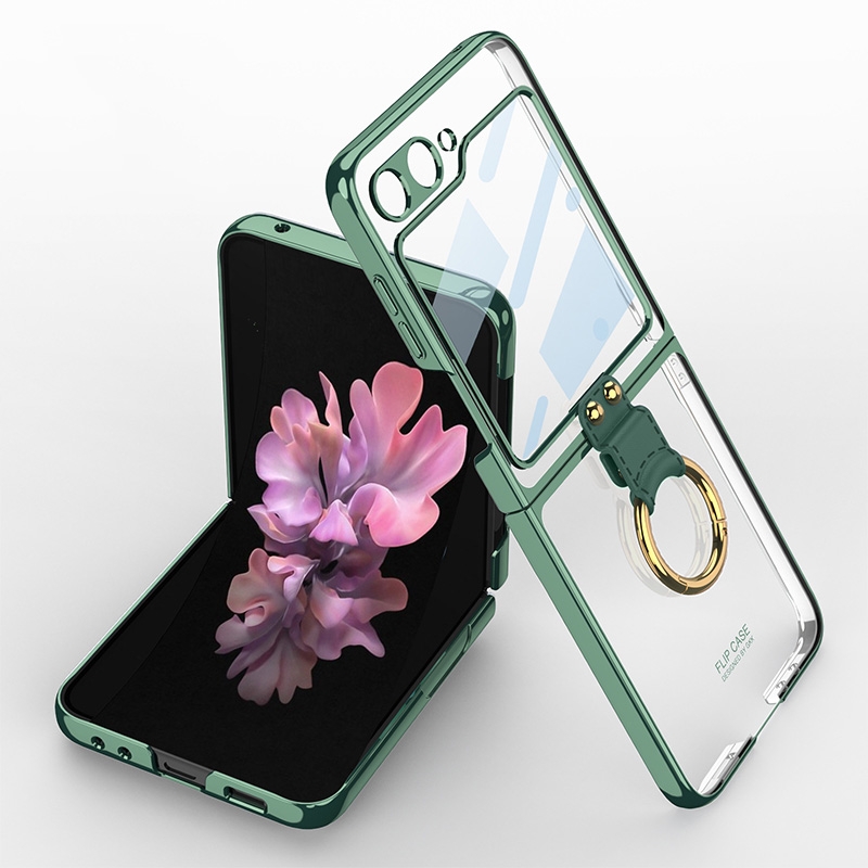 For Samsung Galaxy Z Flip6 GKK Integrated Electroplating Phone Case with Ring(Green) For Samsung Galaxy Z Flip6 GKK Integrated Electroplating Phone Case with Ring(Green)