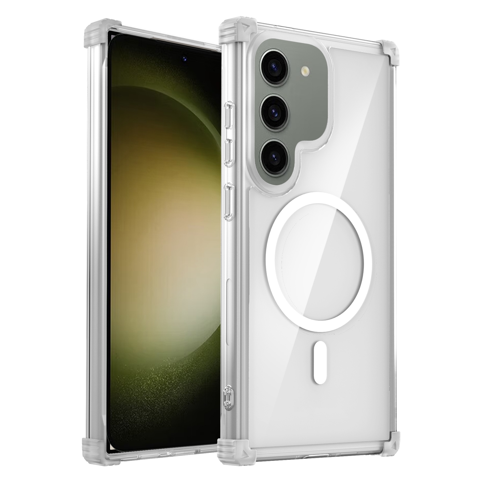 For Samsung Galaxy S23 5G Transparent MagSafe Magnetic Phone Case(Transparent)