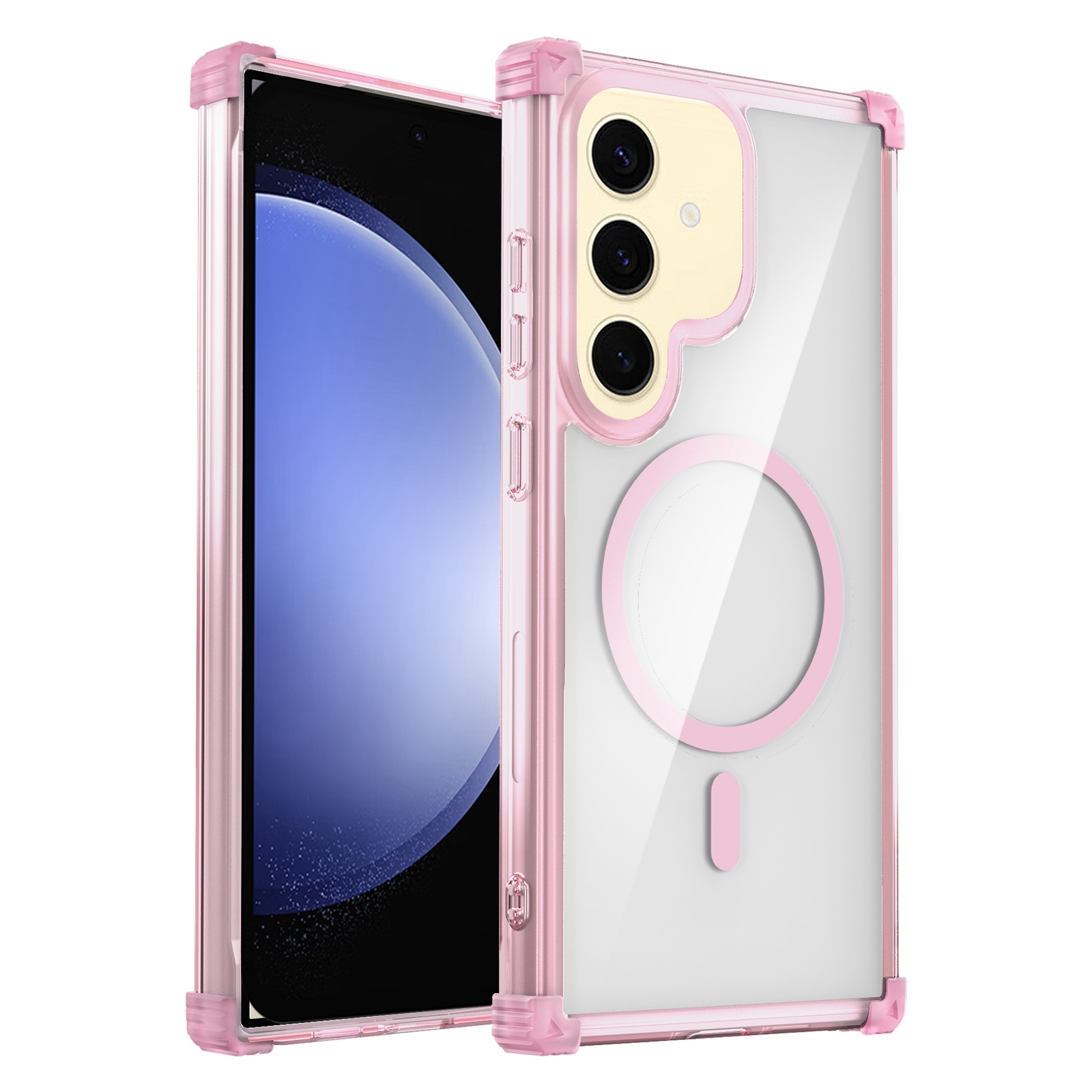 For Samsung Galaxy S23 FE 5G Transparent MagSafe Magnetic Phone Case(Pink) For Samsung Galaxy S23 FE 5G Transparent MagSafe Magnetic Phone Case(Pink)