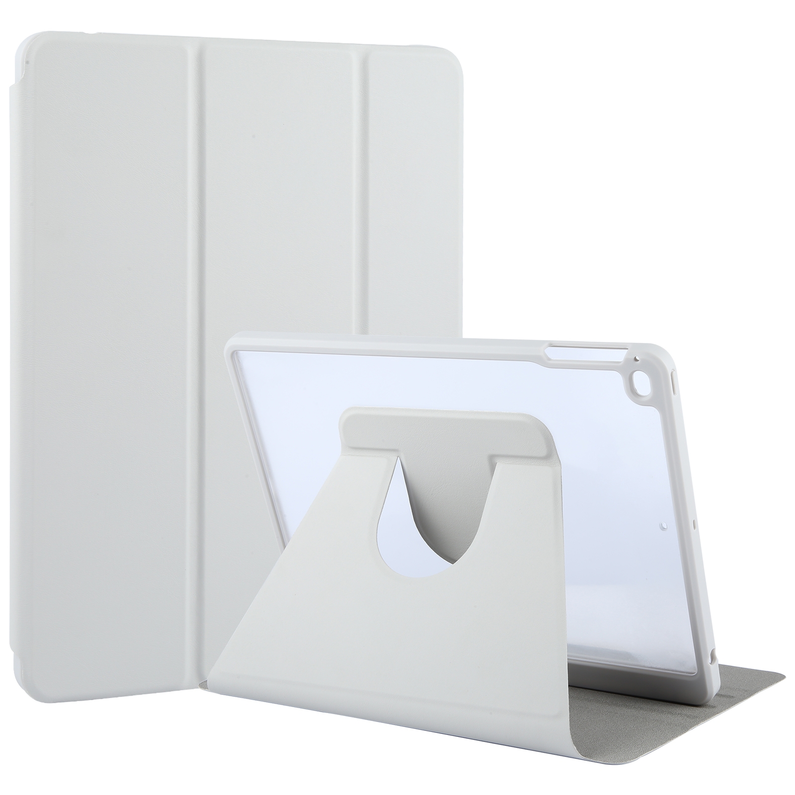 For iPad 9.7 2018 & 2017 / Air / Air2 GEBEI Acrylic TPU 3-folding Rotating Smart Tablet Leather Case withh Pen Slot(Grey) For iPad 9.7 2018 & 2017 / Air / Air2 GEBEI Acrylic TPU 3-folding Rotating Smart Tablet Leather Case withh Pen Slot(Grey)