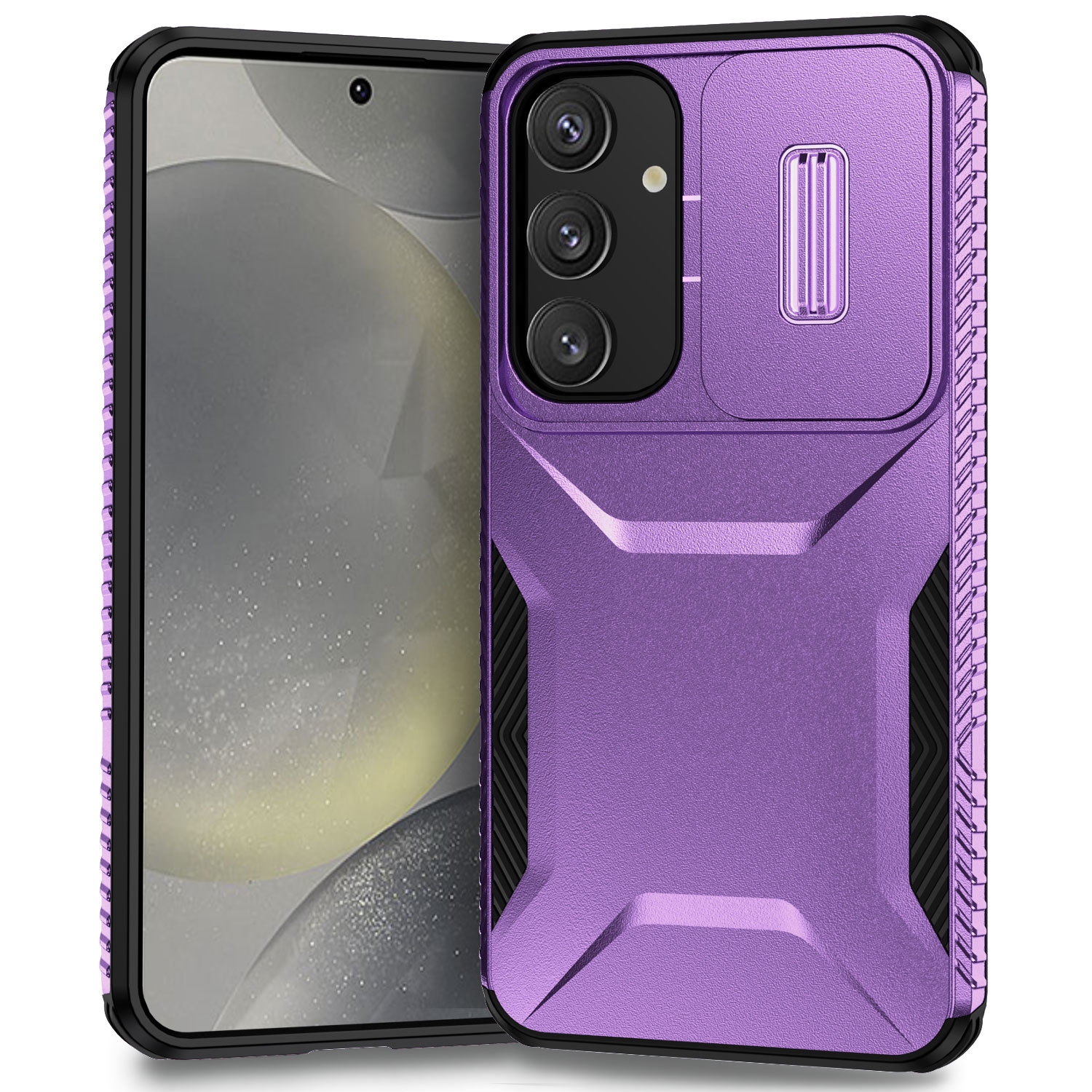 For Samsung Galaxy S25+ 5G / S24+ 5G Sliding Camshield Phone Case(Purple) For Samsung Galaxy S25+ 5G / S24+ 5G Sliding Camshield Phone Case(Purple)