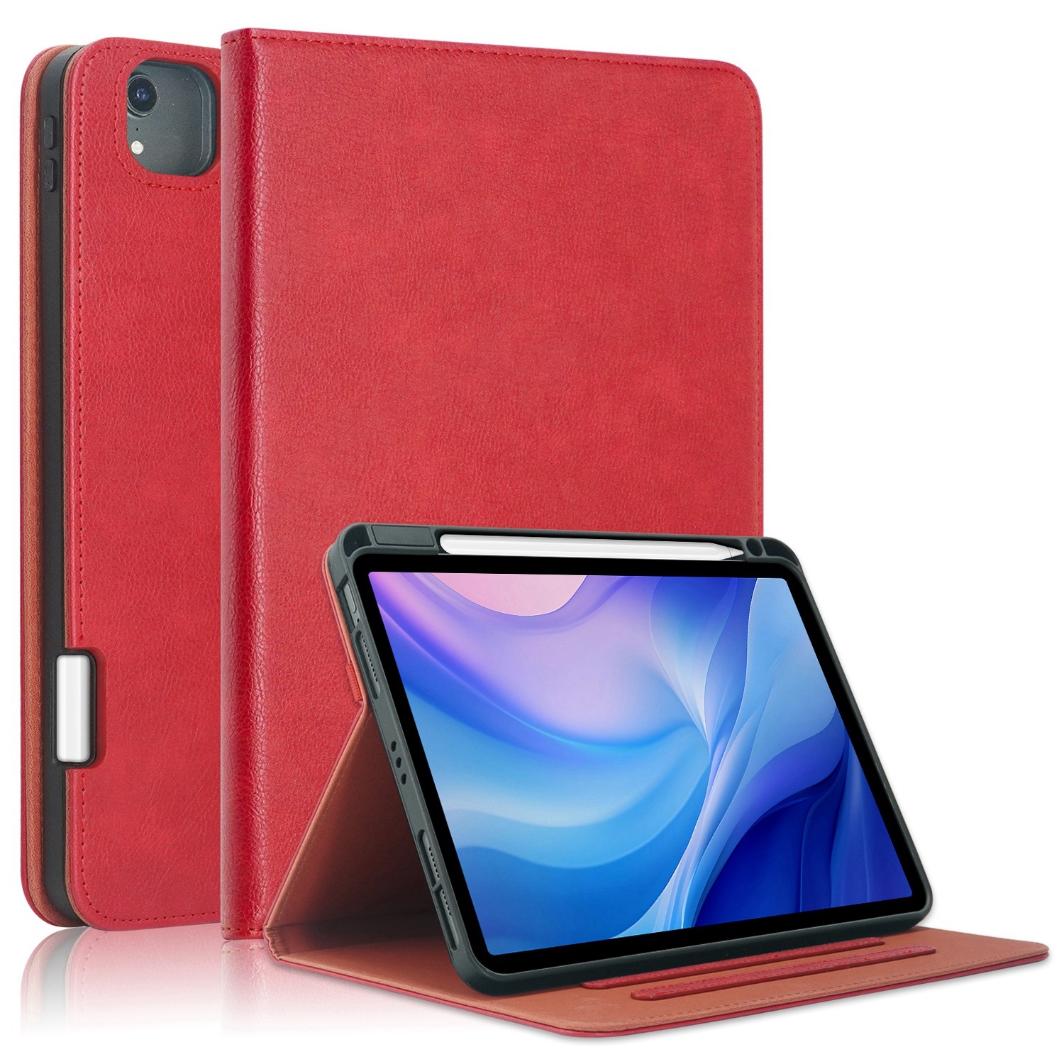 For iPad Air 11 2024 / Pro 11 2022 Front Stand Smart TPU Leather Tablet Case(Red) For iPad Air 11 2024 / Pro 11 2022 Front Stand Smart TPU Leather Tablet Case(Red)