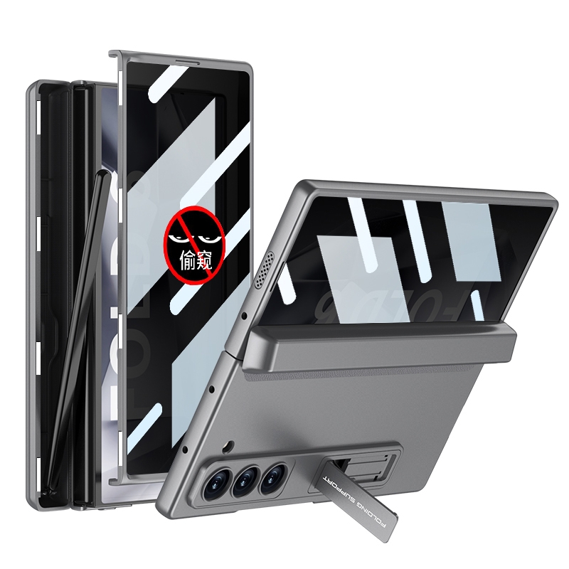 For Samsung Galaxy Z Fold6 GKK Integrated Anti Peep Full Coverage Magnetic Fold Phone Case with Pen Box, Not Included Pen(Grey) For Samsung Galaxy Z Fold6 GKK Integrated Anti Peep Full Coverage Magnetic Fold Phone Case with Pen Box, Not Included Pen(Grey)