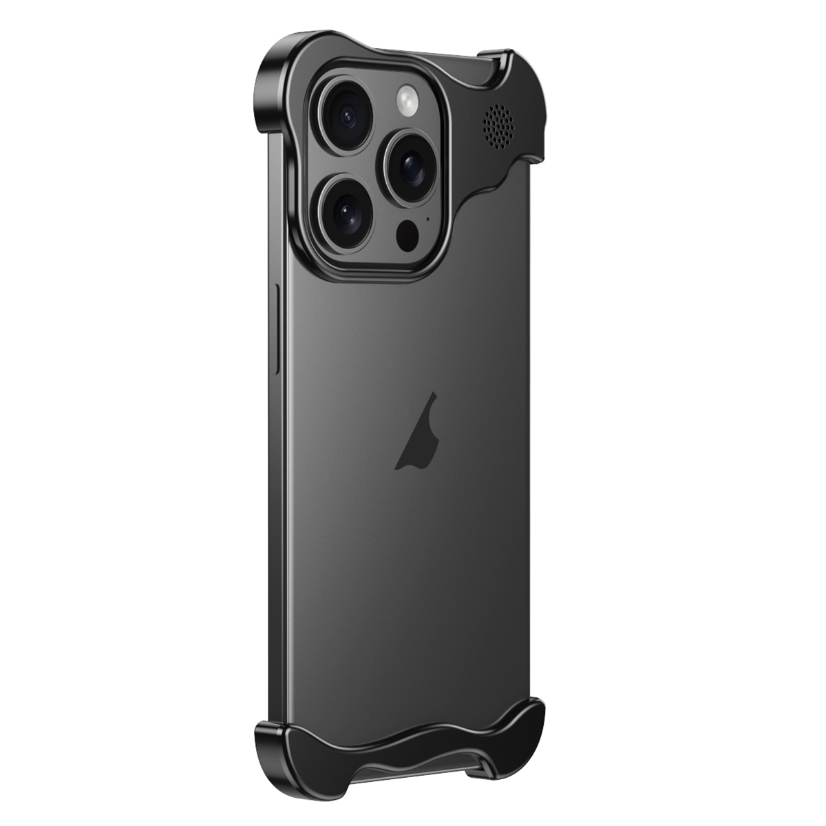 For iPhone 16 Pro Max Aromatherapy Alloy Frameless Phone Case(Black) For iPhone 16 Pro Max Aromatherapy Alloy Frameless Phone Case(Black)