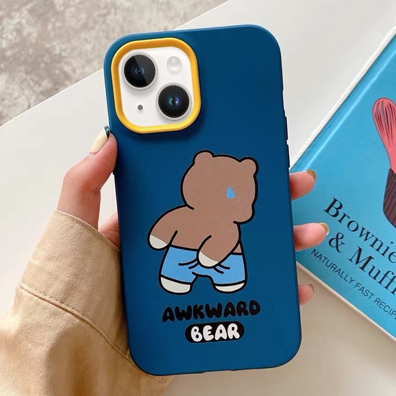 For iPhone 15 Awkward Bear PC Hybrid TPU Phone Case(Royal Blue) For iPhone 15 Awkward Bear PC Hybrid TPU Phone Case(Royal Blue)