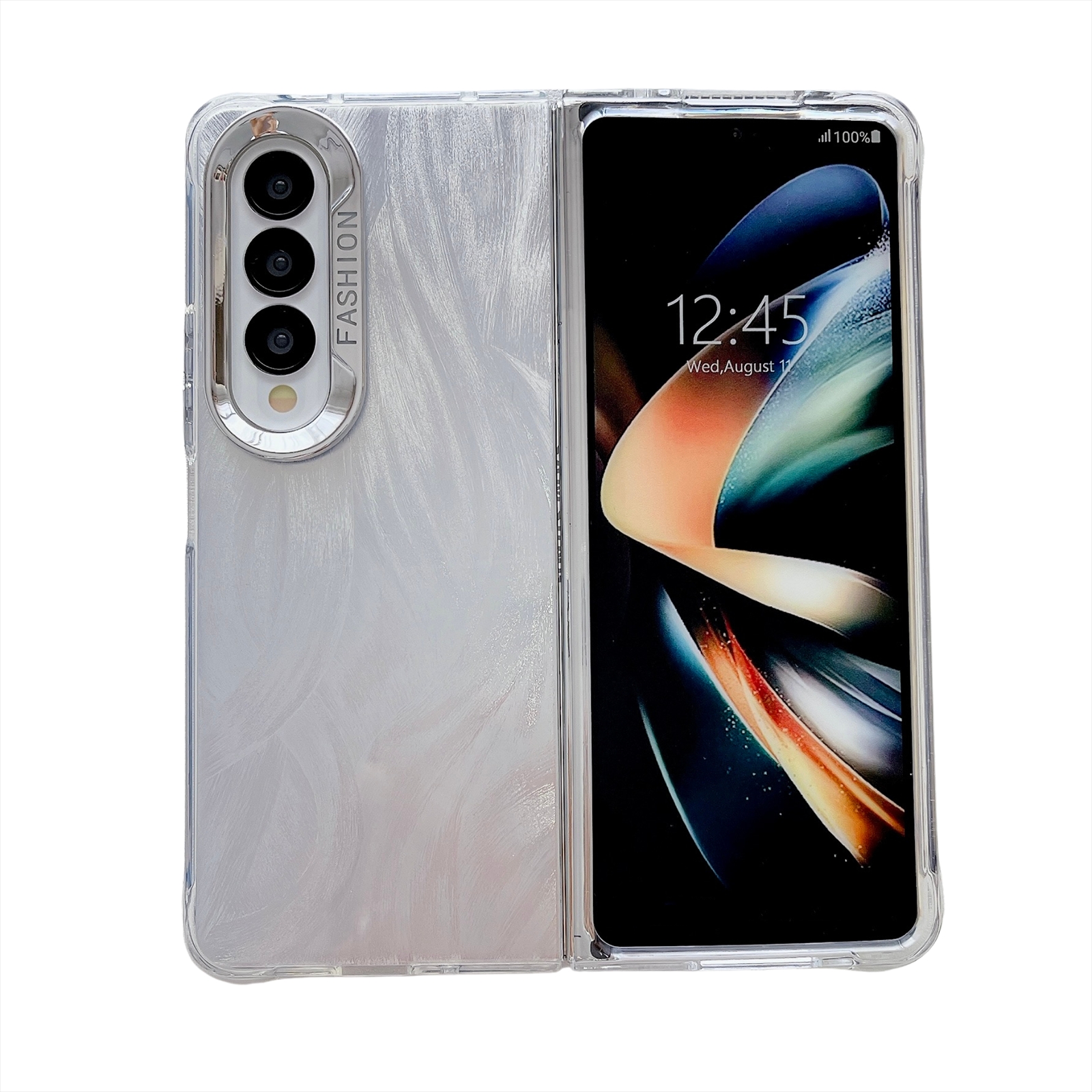 For Samsung Galaxy Z Fold5 5G Electroplating PC Airbag Shockproof Phone Case(Colorful Arc Tail Stripes) For Samsung Galaxy Z Fold5 5G Electroplating PC Airbag Shockproof Phone Case(Colorful Arc Tail Stripes)
