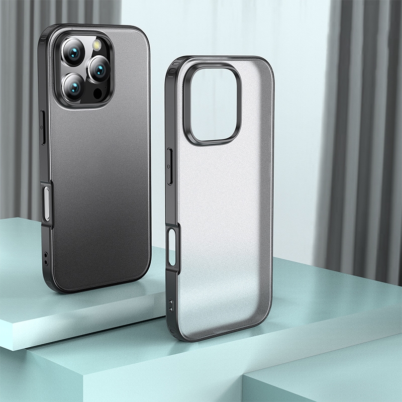 For iPhone 16 Pro Max Armor Clear TPU Hard PC Phone Case(Matte Black) For iPhone 16 Pro Max Armor Clear TPU Hard PC Phone Case(Matte Black)