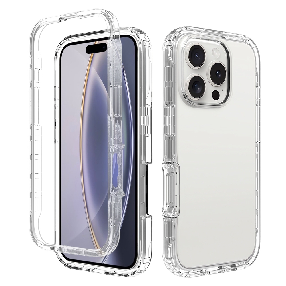 For iPhone 16 Pro Clear TPU Hybrid PC Shockproof Phone Case(Transparent) For iPhone 16 Pro Clear TPU Hybrid PC Shockproof Phone Case(Transparent)
