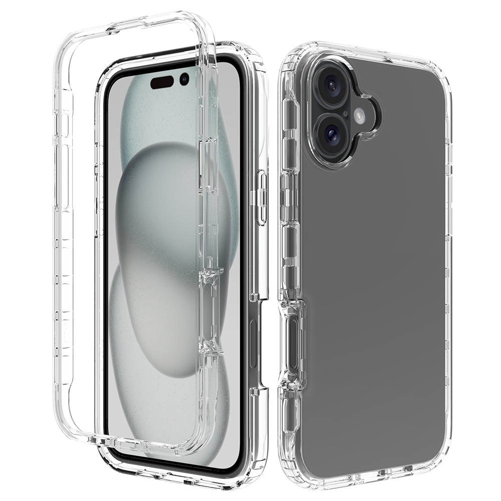 For iPhone 16 Clear TPU Hybrid PC Shockproof Phone Case(Transparent) For iPhone 16 Clear TPU Hybrid PC Shockproof Phone Case(Transparent)
