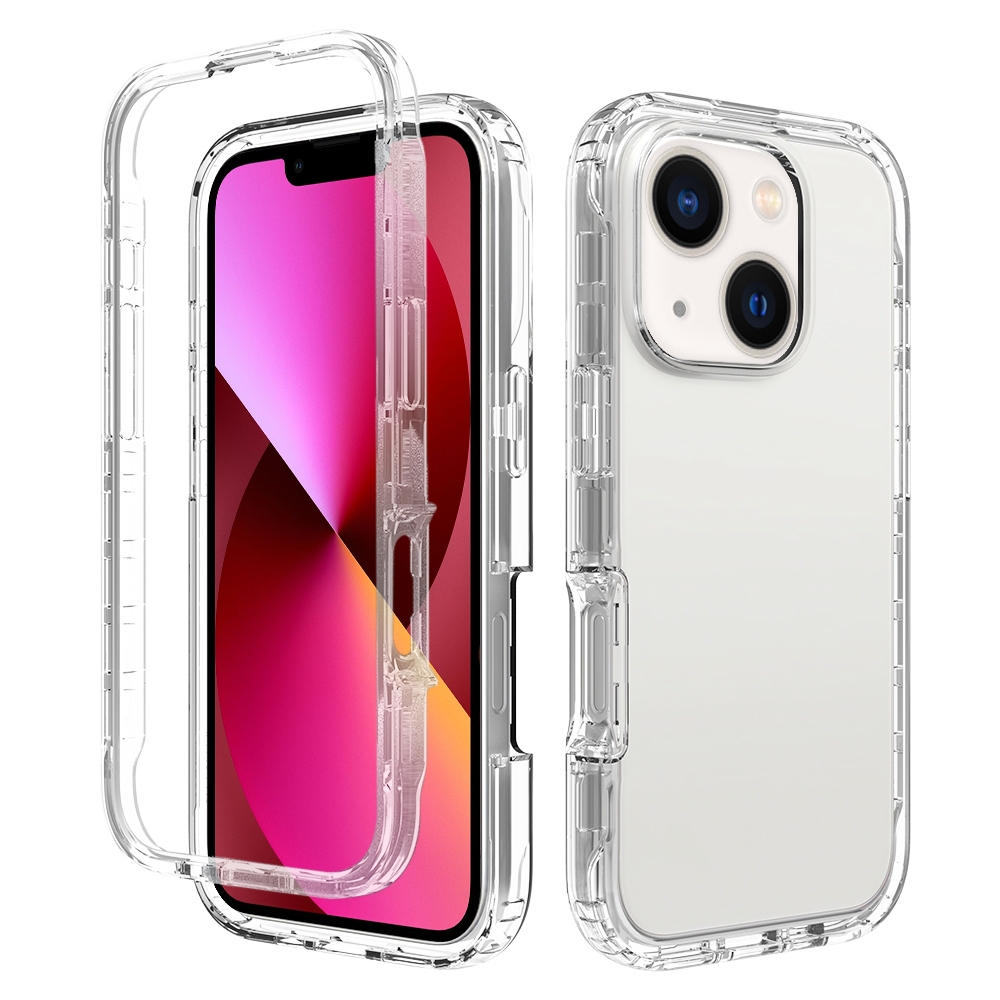 For iPhone 14 / 13 Clear TPU Hybrid PC Shockproof Phone Case(Transparent) For iPhone 14 / 13 Clear TPU Hybrid PC Shockproof Phone Case(Transparent)
