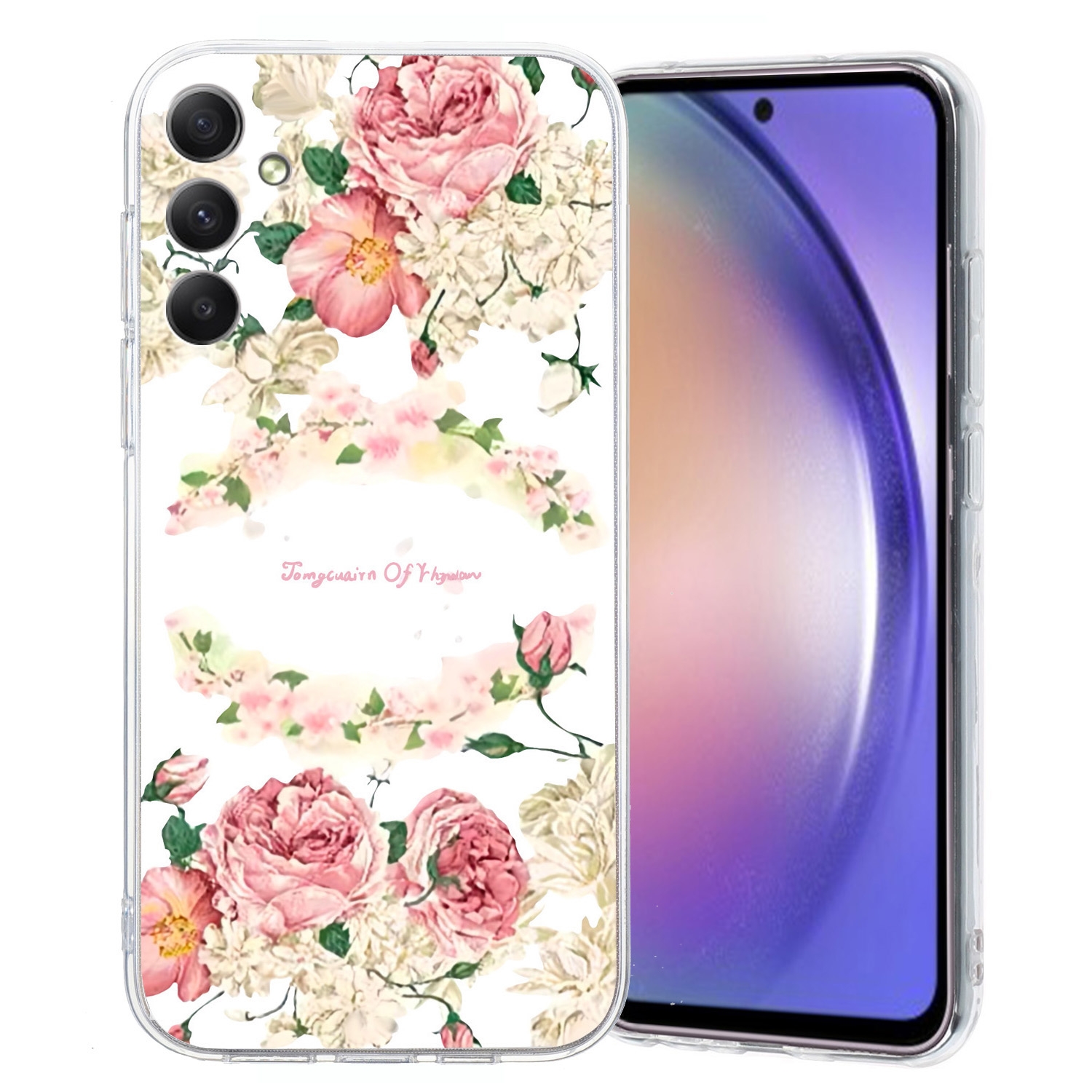 For Samsung Galaxy S23 FE 5G Colored Drawing Pattern Transparent TPU Phone Case(Rose) For Samsung Galaxy S23 FE 5G Colored Drawing Pattern Transparent TPU Phone Case(Rose)