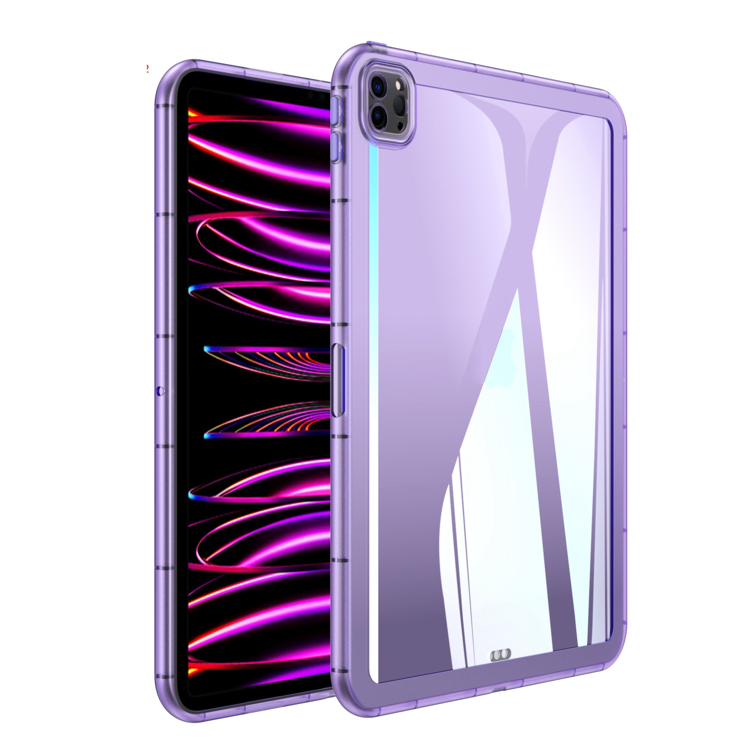 For iPad Pro 12.9 2022 / 2021 / 2020 Clear TPU Tablet Case(Purple) For iPad Pro 12.9 2022 / 2021 / 2020 Clear TPU Tablet Case(Purple)
