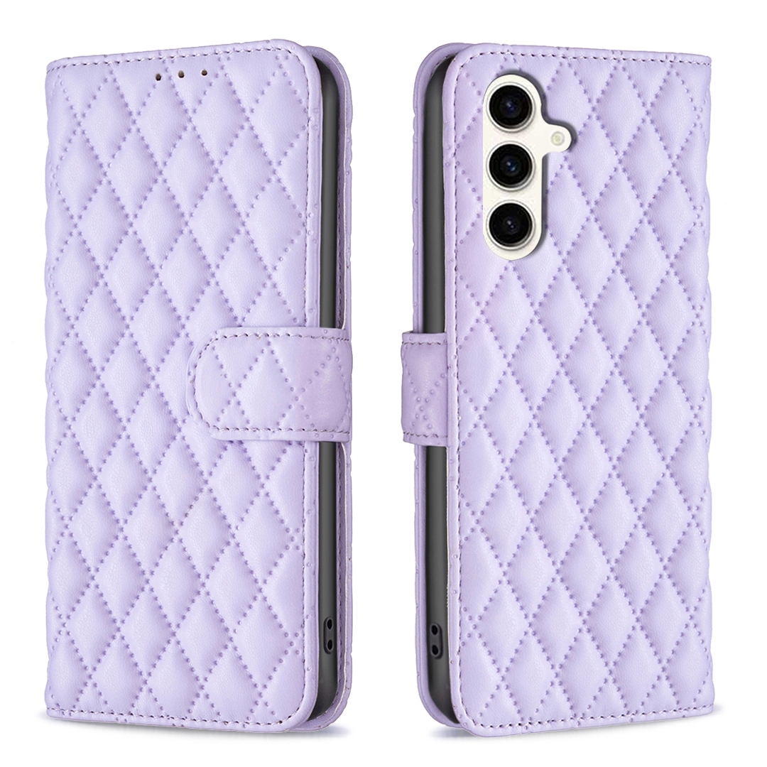 For Samsung Galaxy S24 FE 5G Diamond Lattice Wallet Flip Leather Phone Case(Purple) For Samsung Galaxy S24 FE 5G Diamond Lattice Wallet Flip Leather Phone Case(Purple)