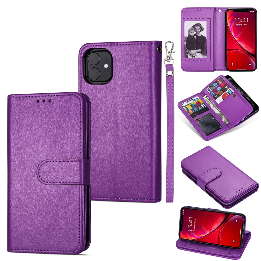 For iPhone 11 Pro Ultra-thin 9 Card Horizontal Flip Leather Case, with Card Slots & Holder & Lanyard(Purple) For iPhone 11 Pro Ultra-thin 9 Card Horizontal Flip Leather Case, with Card Slots & Holder & Lanyard(Purple)