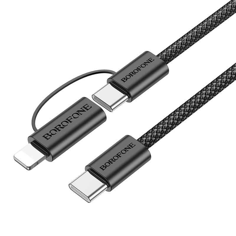 Borofone BX104 USB-C / Type-C to USB-C / Type-C / 8 Pin Fast Charge Data Cable, Length:1m(Black) Borofone BX104 USB-C / Type-C to USB-C / Type-C / 8 Pin Fast Charge Data Cable, Length:1m(Black)